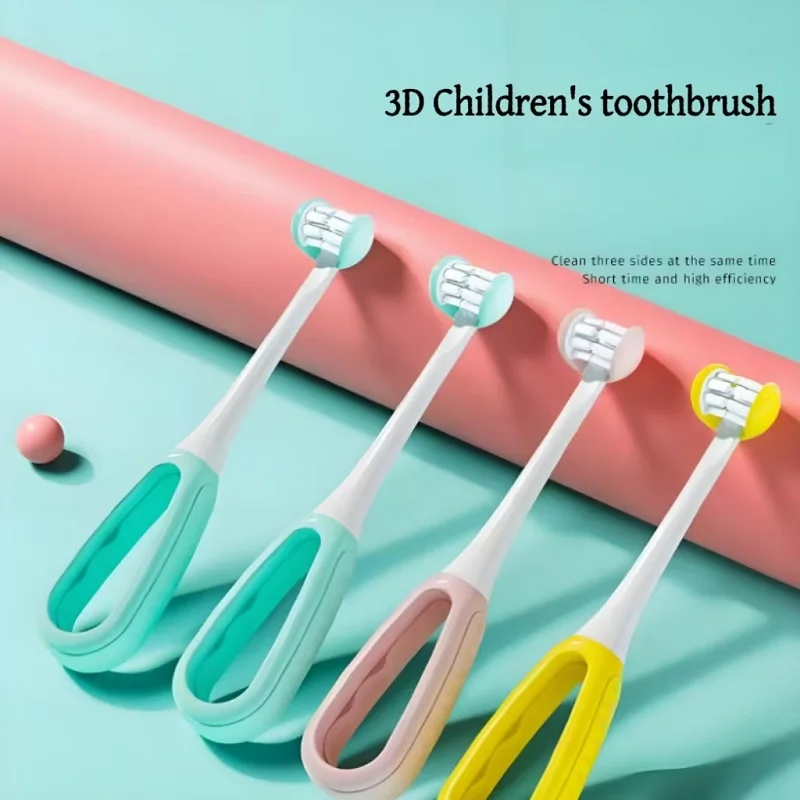 C-Typ 3D-Nano-Silikon-Bürstenkopf, Kinderzahnbürste mit weichen Borsten, Zahnfleisch reinigen und schützen, 3-seitige Zahnbürste Image