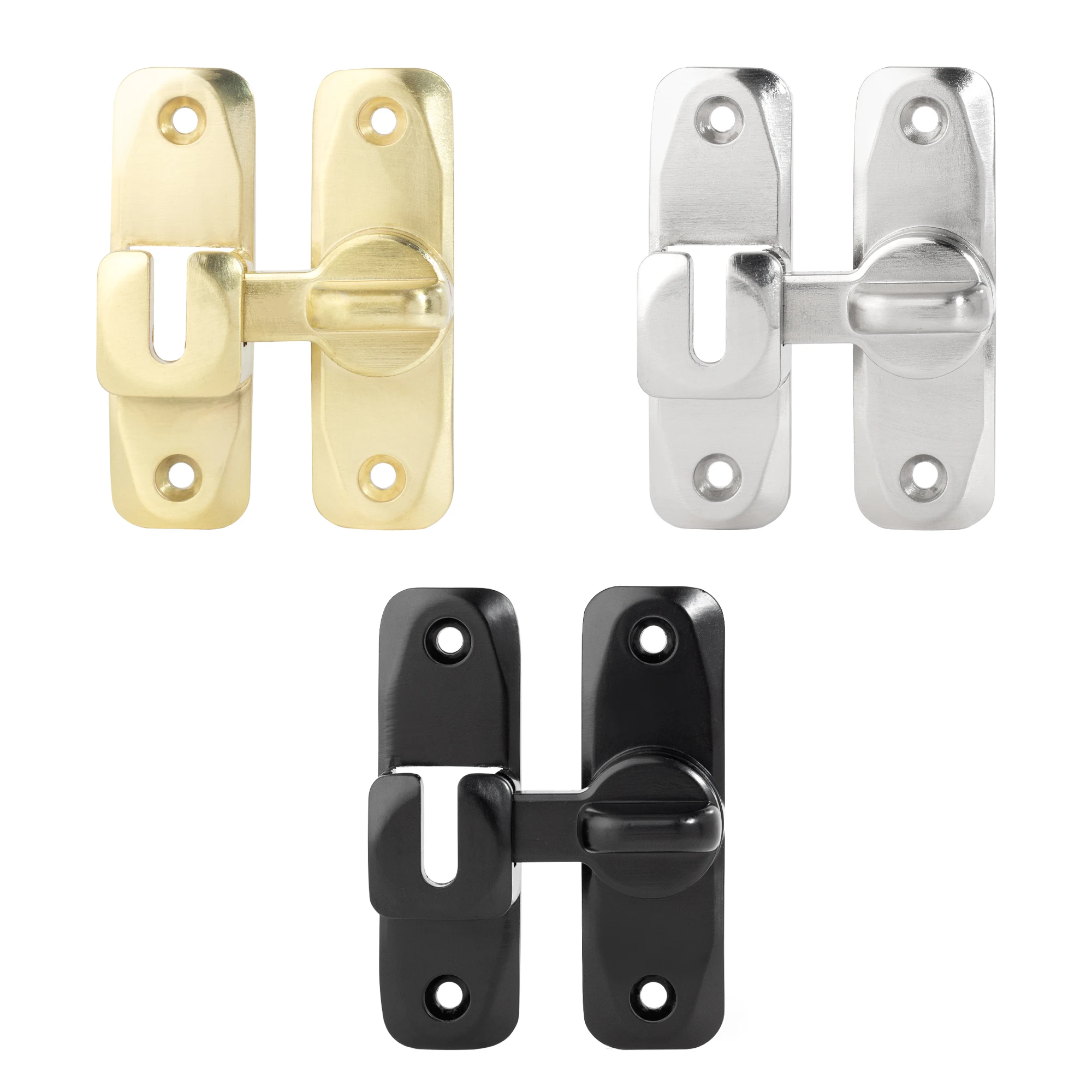 Schwarzer Türriegel aus Zinklegierung für Badezimmer, Balkon, Holztüren, Knebelriegel, robuster Metallverschluss für Möbel, Schrankverschluss Image