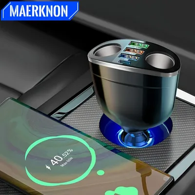 6 in 1 Auto ladegerät USB Typ C Ladegerät 25W Schnell lade adapter für iPhone Samsung Zigaretten anzünder Autotelefon Schnell ladegerät 3,0