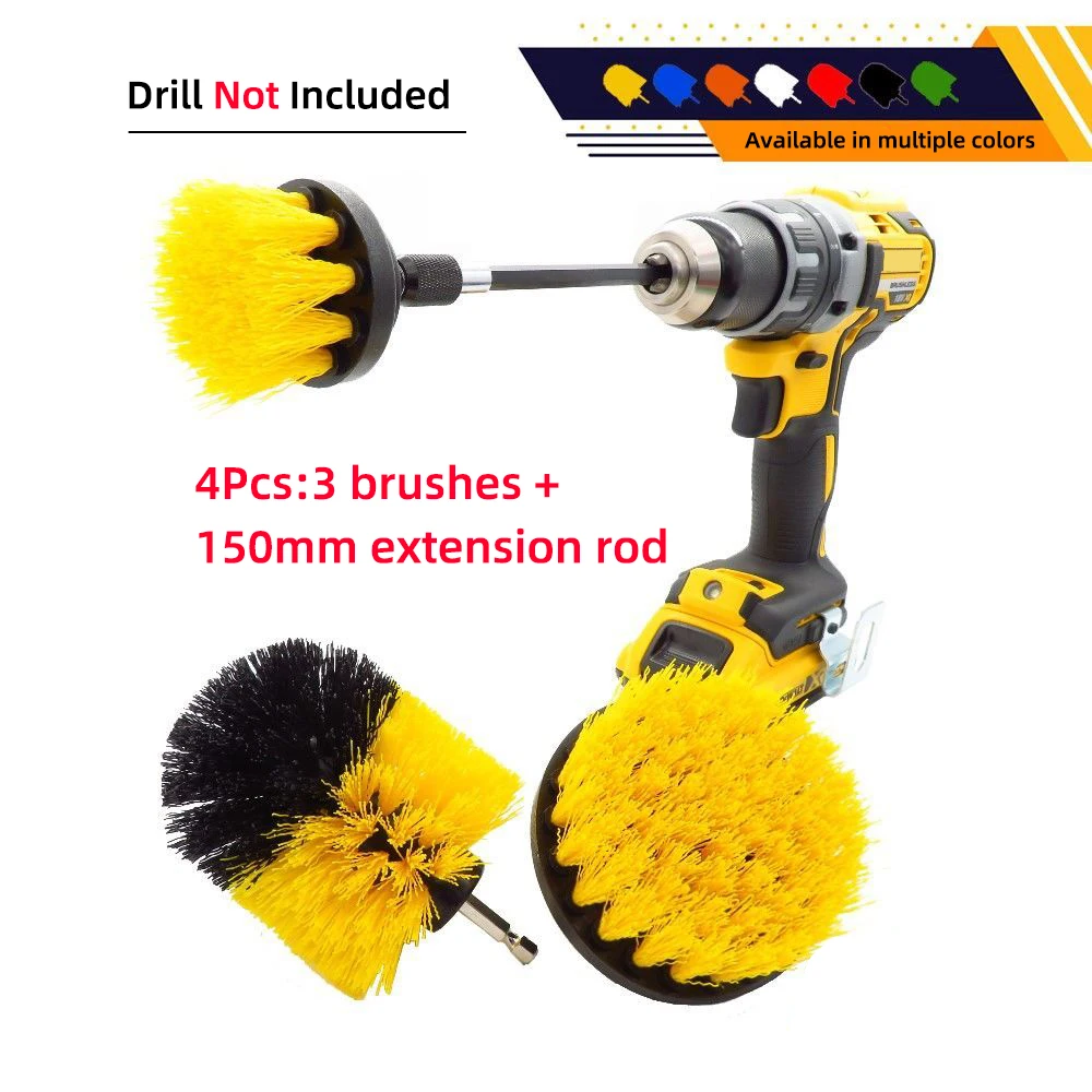 Obelix 4pcs Bohr bürsten reiniger Kit Power Scrub ber zur Reinigung von Bad Badewanne Reinigungs bürsten Peeling Bohrer Auto Reinigungs werkzeuge Image