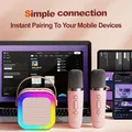 K12 Karaoke Machine Sistema di altoparlanti portatile Bluetooth 5.3 PA con 2 microfoni wireless Casa Famiglia Canto Regali per bambini