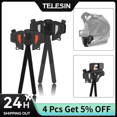TELESIN Motorcycle Helmet Mount for Gopro Hero 13 12 11 10 9 DJI OSMO Action 5 Pro 4 3 Insta360 ACE Pro Action Camera Accessory