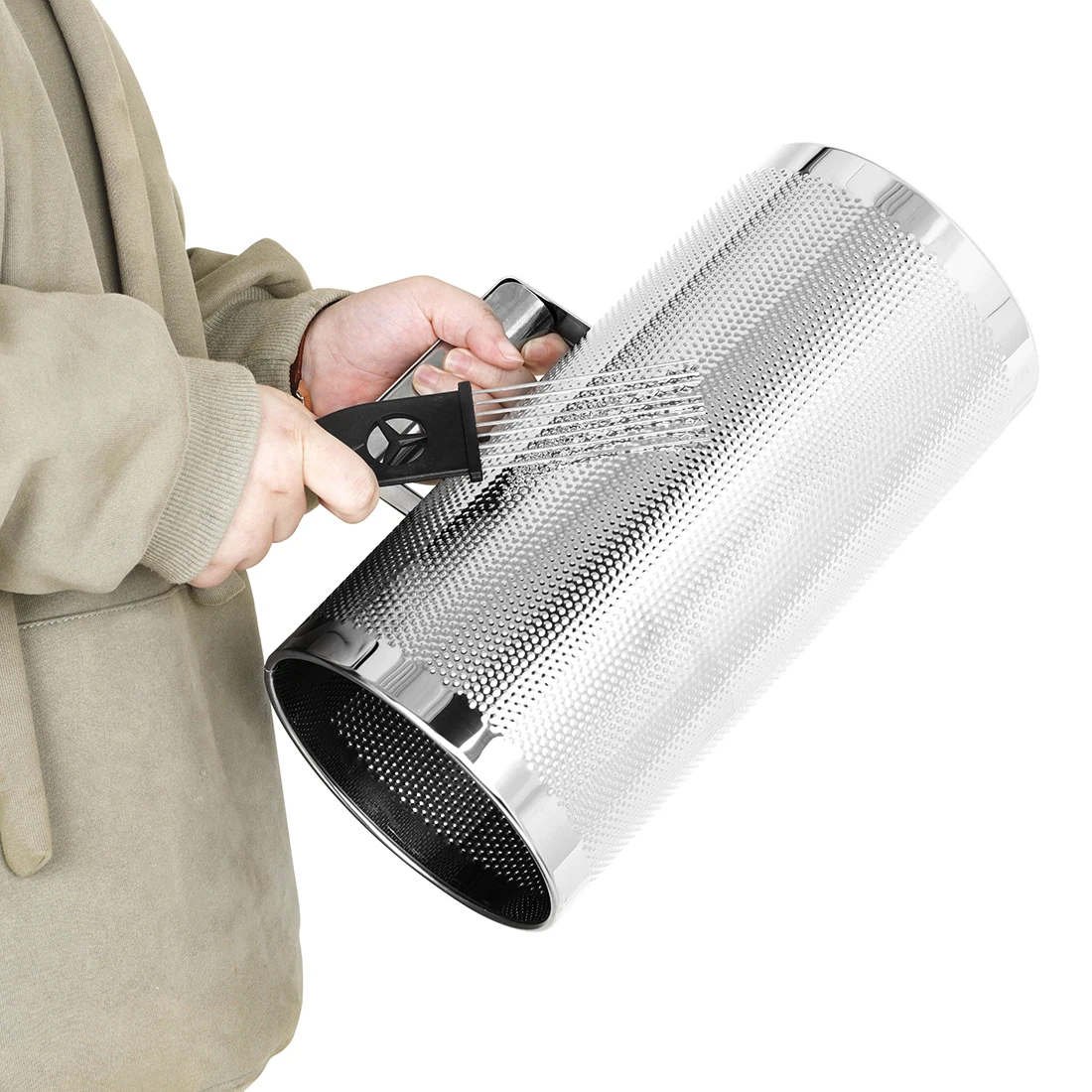 Musikinstrumente Edelstahl Guiro Shaker Set mit Schaber Ergonomisches Design Musikalisches Trainingsgerät für Bühnenshows Live Image