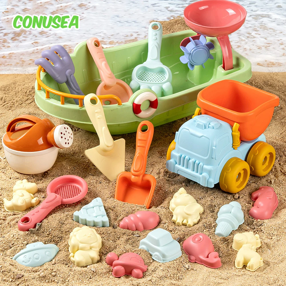 Strand Sand Spielsets Kinder mit LKW Sandkasten Schaufel Tierformen Zubehör Kind Outdoor Wasserspiele Baby Jungen Mädchen Kinder Geschenk Image