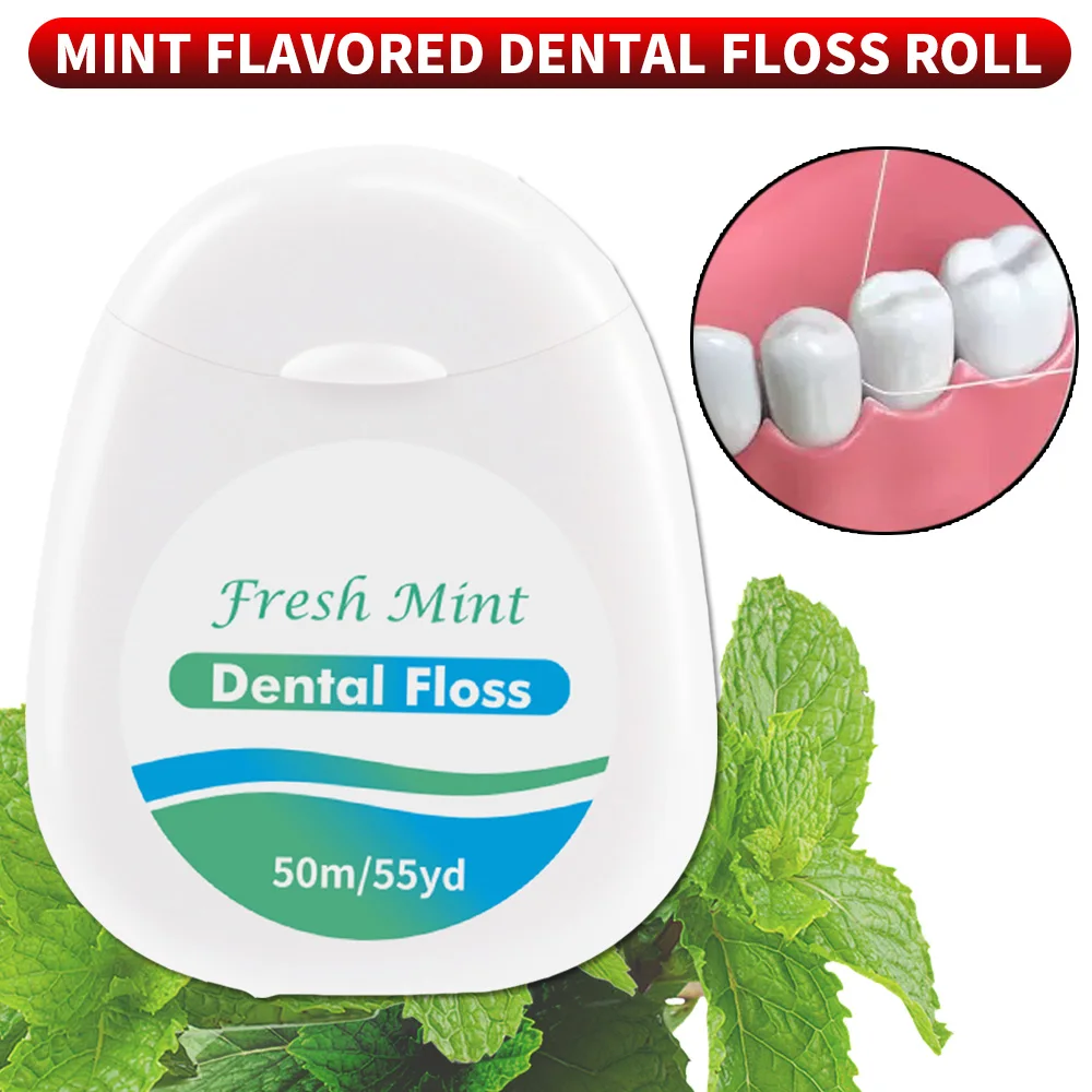6 Stück, 3 Stück, 1 Stück, Minz-Zahnseide-Rolle, 50 Meter 1 Stück, klein und praktisch, Reinigungswerkzeug für Interdentale Lücken Image