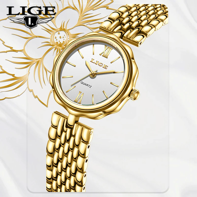 LIGE 2025, Neue Elegante Uhren Frauen Mode-Business Quarz Armbanduhren Wasserdicht Edelstahl Geschenke Für Frauen Uhr Reloj Mujer