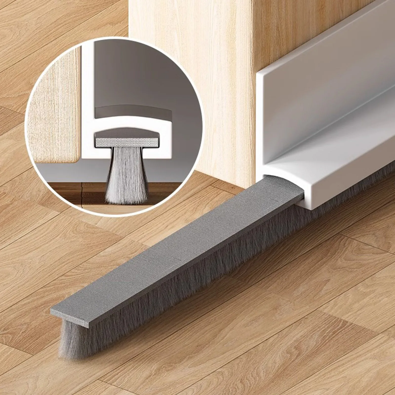 Türdichtungsstreifen, selbstklebende Dichtungsstreifen zum Füllen des Türbodens, insektensicherer Bürstenstreifen, winddichtes, schalldichtes Türband Image