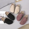 Damenschuhe Damen geschlossene Zehen Hausschuhe Kuh Wildleder Clogs Damen Sandalen Retro Mode Garten Maultier Clog Rutsche neu