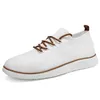 Reinweiße Herren-Sneaker, nicht aus Leder, lässige Mesh-Schuhe, atmungsaktives Stretch-Gewebe, leicht, große Größe 50 51, Yacht-Schuhe