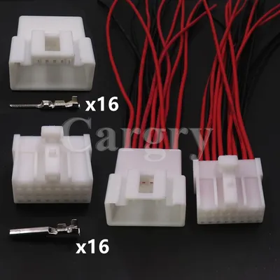 1 Set 16P 7123-7169 AC Assembly Car CD Audio Wiring Harness Socket for Mazda MG610360 Auto Male Female Connector with Wires
