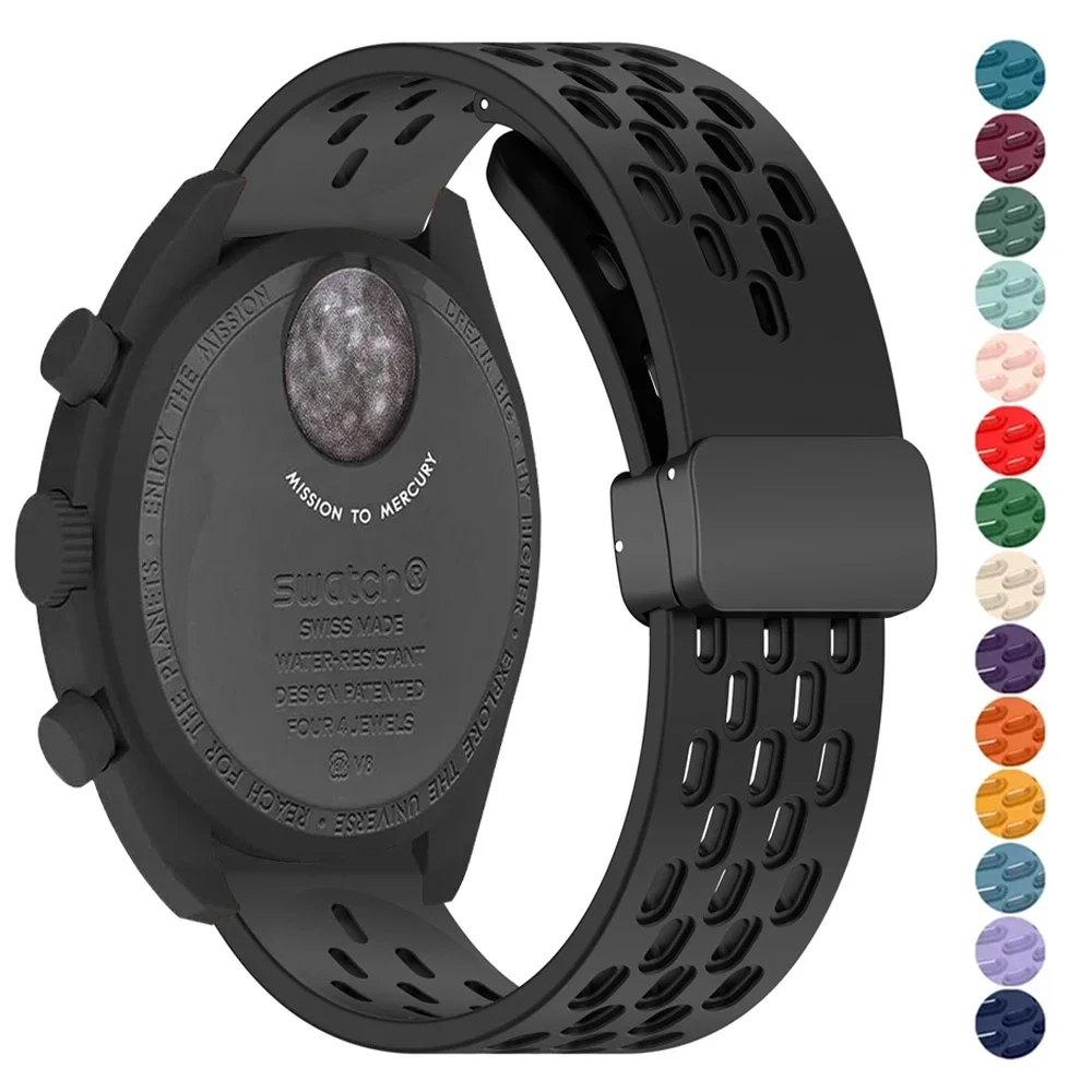 Silikonarmband für Omega X Swatch Joint MoonSwatch Planet Uhrenarmband Metall Magnetschnalle Armband Ersatzarmband Correa Image