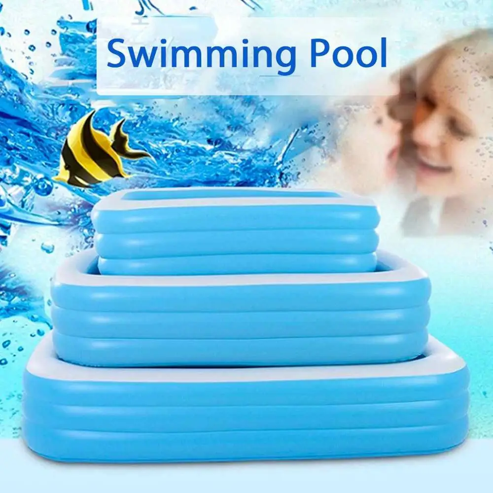 Großes Familienpool, aufblasbarer Schwimmbecken, abnehmbarer Pool, 2 m/2,6 m/3,5 m, PVC, für Erwachsene und Kinder, Badewanne, Badewanne, Wasserbecken für Kinder