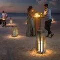 Lampes solaires extérieures de jardin de maison, lampadaire imperméable de rotin IP65 lumière de pelouse de paysage de cour de Villa pour la clôture de Patio de jardin