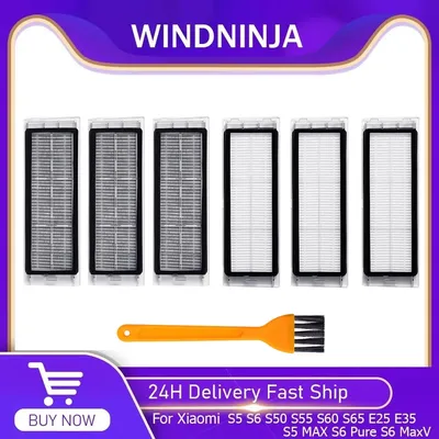 10PC HEPA-Filter mit Pinsel für Xiaomi Roborock S5 S6 S5 MAX S50 S55 S60 S65 E25 E35 Staubsauger teile Für Haushalts Reinigung Image