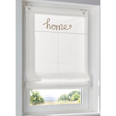 Raffrollo HEINE HOME Gr. 4, weiß (weiß, natur), B:100cm H:140cm, Raffrollos Image