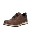 Schnürschuh RIEKER, Herren, Gr. 47, braun (dunkelbraun), Lederimitat, Textil, klassisch, Schuhe, Business Schnürer, Halbschuh, Casual Sneaker mit Innenreißverschluss