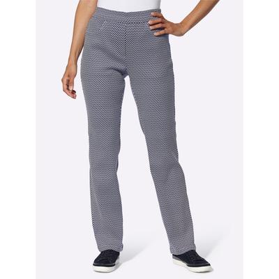 Schlupfhose CASUAL LOOKS, Damen, Gr. 50, Normalgrößen, bunt (marine, ecru, gemustert), 43% Viskose, 42% Polyester, 11% Polyamid, 4% Elasthan, gemustert, mehrfarbig, lang, Hosen Image