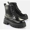 Schnürboots BUFFALO "ASPEN LACE UP", Damen, Gr. 40, schwarz, Lederimitat, modisch, Schuhe, Plateauboots, Schnürboots, Freizeitschuh mit markanter Profilsohle