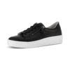 Plateausneaker GABOR, Damen, Gr. 38, schwarz, Kalbsleder, unifarben, sportlich, Schuhe, Freizeitschuh, Halbschuh, Schnürschuh mit zwei Reißverschlüssen