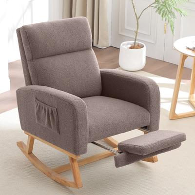HOMYKA Rocking Chair for Nursery with Footrest