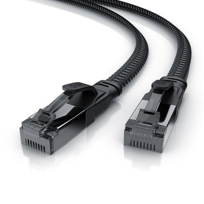 Primewire CAT 8.1 Netzwerkkabel Flach 40 Gbits, Baumwollmantel, LAN Kabel Patchkabel, Gigabit RJ45 Image