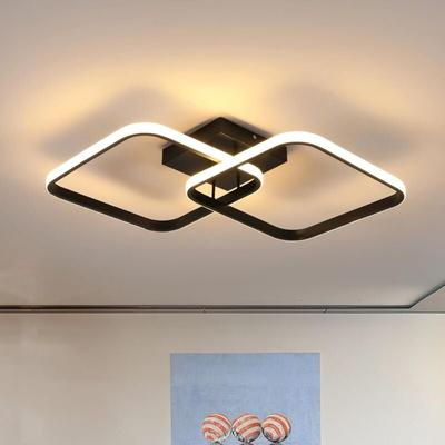 Schwarze quadratische LED-Deckenleuchte, 42 w, 4725 lm, moderne LED-Deckenleuchte, 3000 k warmes Image