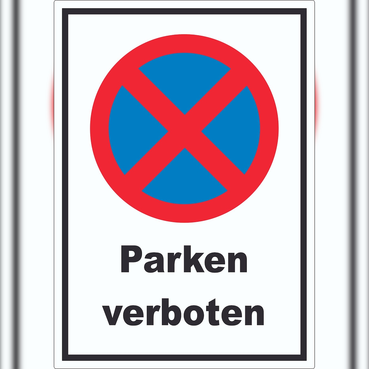 HB-Druck Parken verboten Aufkleber A9 (37x52mm) Image