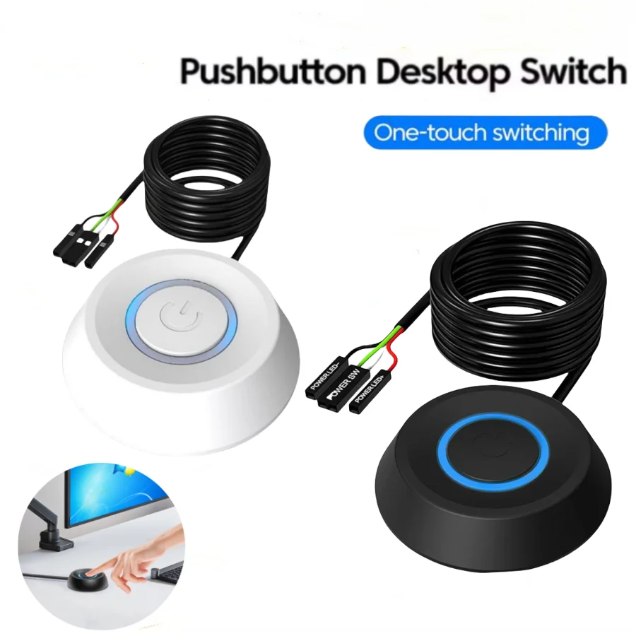 Computer Desktop Schalter 1,8 M LED Lichter PC Motherboard Externe Start Power On/Off Push Button Verlängerung Kabel für Home Office