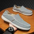 Mocassini da uomo Slip on Scarpe di tela Scarpe casual comode estive Mezze pantofole piatte alla moda Scarpe da uomo leggere taglie forti