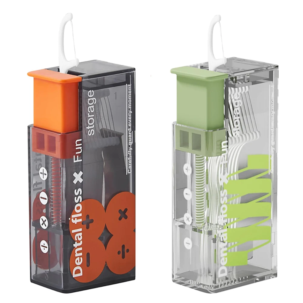 Automatische Zahnseide Auswerbare Aufbewahrungsbox Tragbarer Zahnseidenspender mit 10 Stück Zahnseide Mundhygiene Pflege Einweg-Zahnseide-Sticks Image