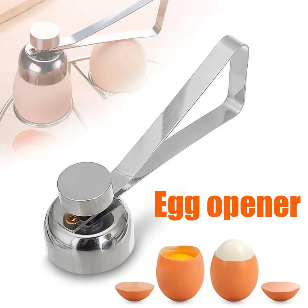 Praktische Edelstahl Ei Schere Ei Abdeckung Cutter Ei Shell Opener Gekocht Roh Ei Shell Opener Kreative Küche Werkzeug Set Image