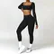 Set da yoga 2 pezzi da donna palestra manica lunga abbigliamento sportivo senza cuciture abbigliamento da allenamento abbigliamento sportivo legging reggiseno fitness crop top tute sportive