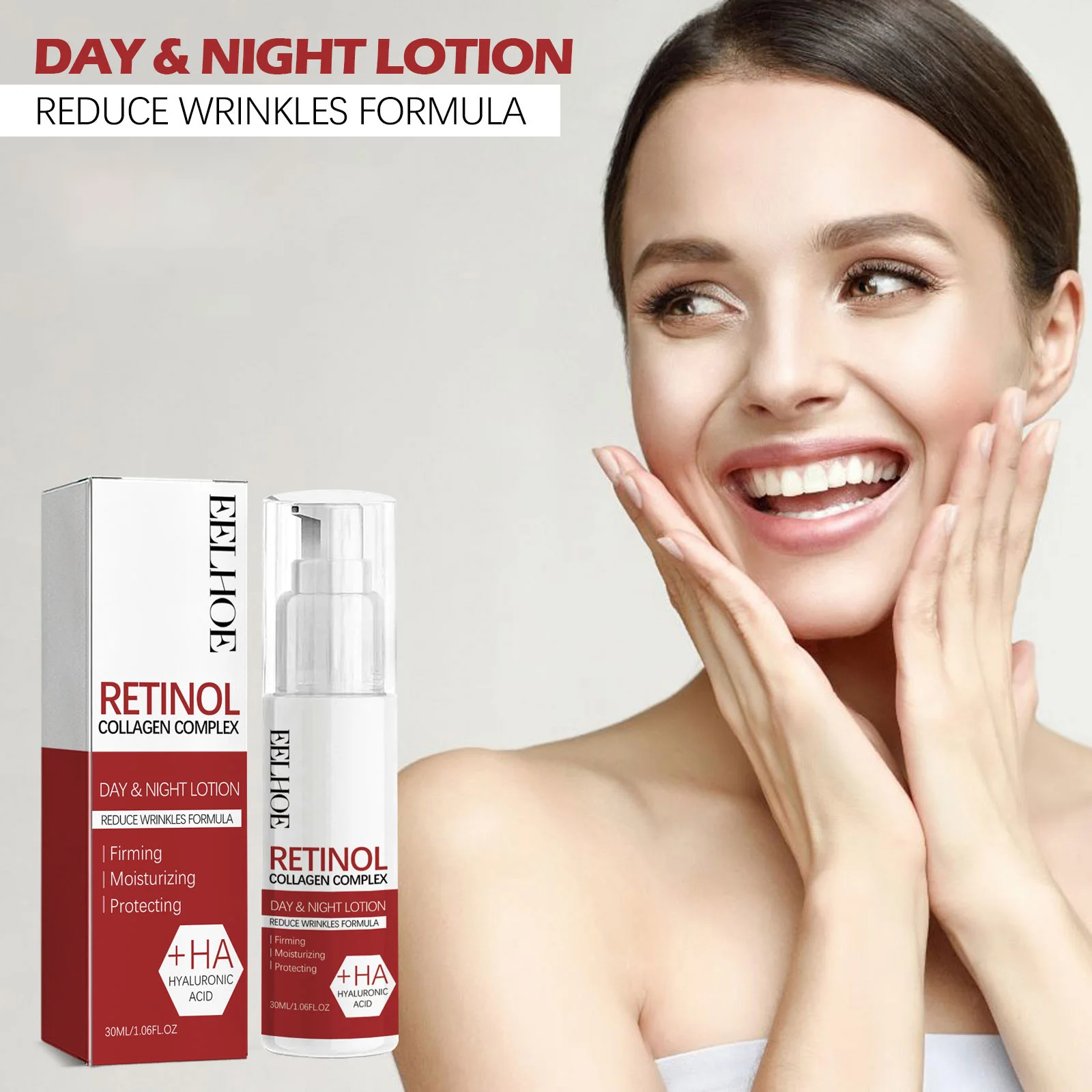 Eelhoe Retinol Lotion schwächt Falten, spendet Feuchtigkeit, spendet Feuchtigkeit, hellt die Haut auf, strafft die Haut, Anti-Aging, tiefe Feuchtigkeit, straffende Lotion Image