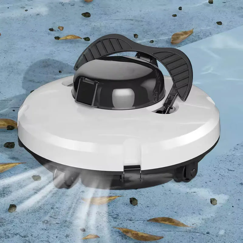 Kabelloser Roboter-Poolreiniger, automatische Vakuumfähigkeit, 120 Minuten, Doppelmotoren, selbstparkend, für Flachbodenpools Image