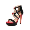 Sommer-Plateau-Sandalen, ultrahohe Damenschuhe, Abdeckung der Ferse, schmale Band-Sandalen, elegante Damen-Partykleid-Schuhe, große Größe 43