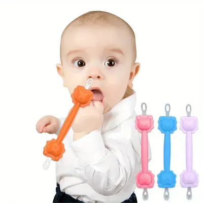 1Pcs Baby Cleaner Spoon Double-headed Soft Wax Curette Picker Nose Cleaner Silicone Ear Wax Pickers
