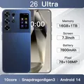 Nuovo 26 Ultra Smartphone 16GB 1TB FHD da 7,3 pollici Android 14 Snapdragon 8Gen3 7800mAh Batteria 108MP Doppia fotocamera Doppia scheda SIM