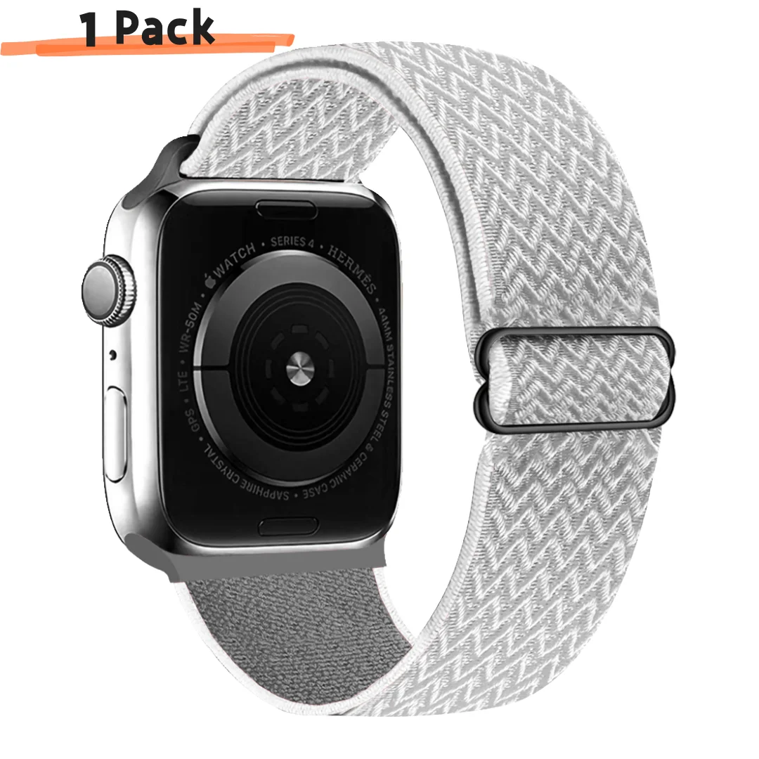 Dehnbares Solo-Loop-Uhrenarmband aus Nylon, kompatibel mit Apple Watch Series1-10, SE, Ultra, verstellbares Ersatzarmband für Damen und Herren Image