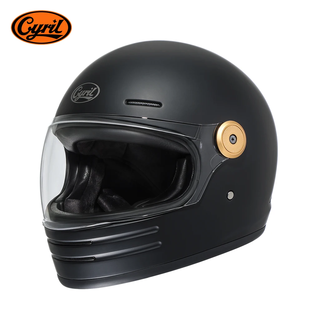 Vollgesichts-Motorradhelm aus Glasfaser, leichte Retro-Motocross-Motorradhelme für Erwachsene, DOT-zugelassener Casco Moto Image