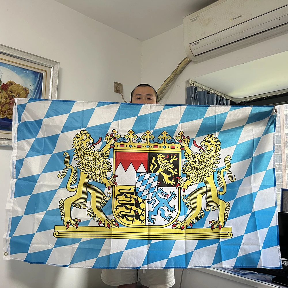SKY FLAGGE Deutsche Bayerische Flagge Deutschland Deutschland 90x150cm Polyester Bedruckte Bayern Bayerische Flaggen Banner zur Dekoration Image