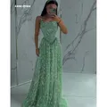 Lena Maßgeschneiderte Abendkleider Frau Elegantes Kleid Luxus Hochzeitsgast Ärmellose Linie A Perlen Spitze Robe Soiree Ballkleider