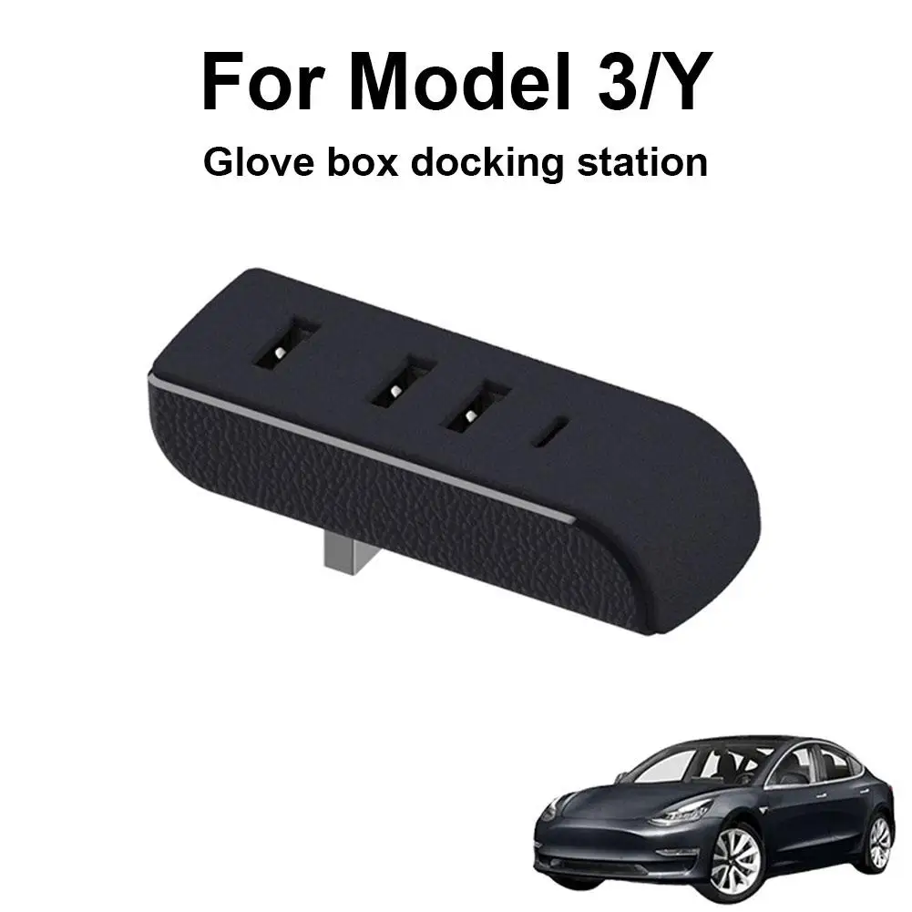 Für Tesla Modell 3/Y 4 Port USB High Speed Datenübertragung Plug & Play Keine Werkzeuge Installation Auto Unterhaltung Zubehör Image