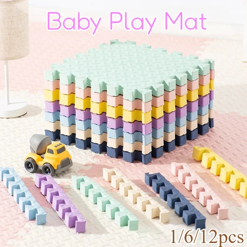 Baby ineinandergreifende Spielunterlage, EVA-Schaum, Patchwork-Matte, weicher, dicker Kinder-Sportteppich, geeignet für den Sportbereich, Kleinkinderzimmer