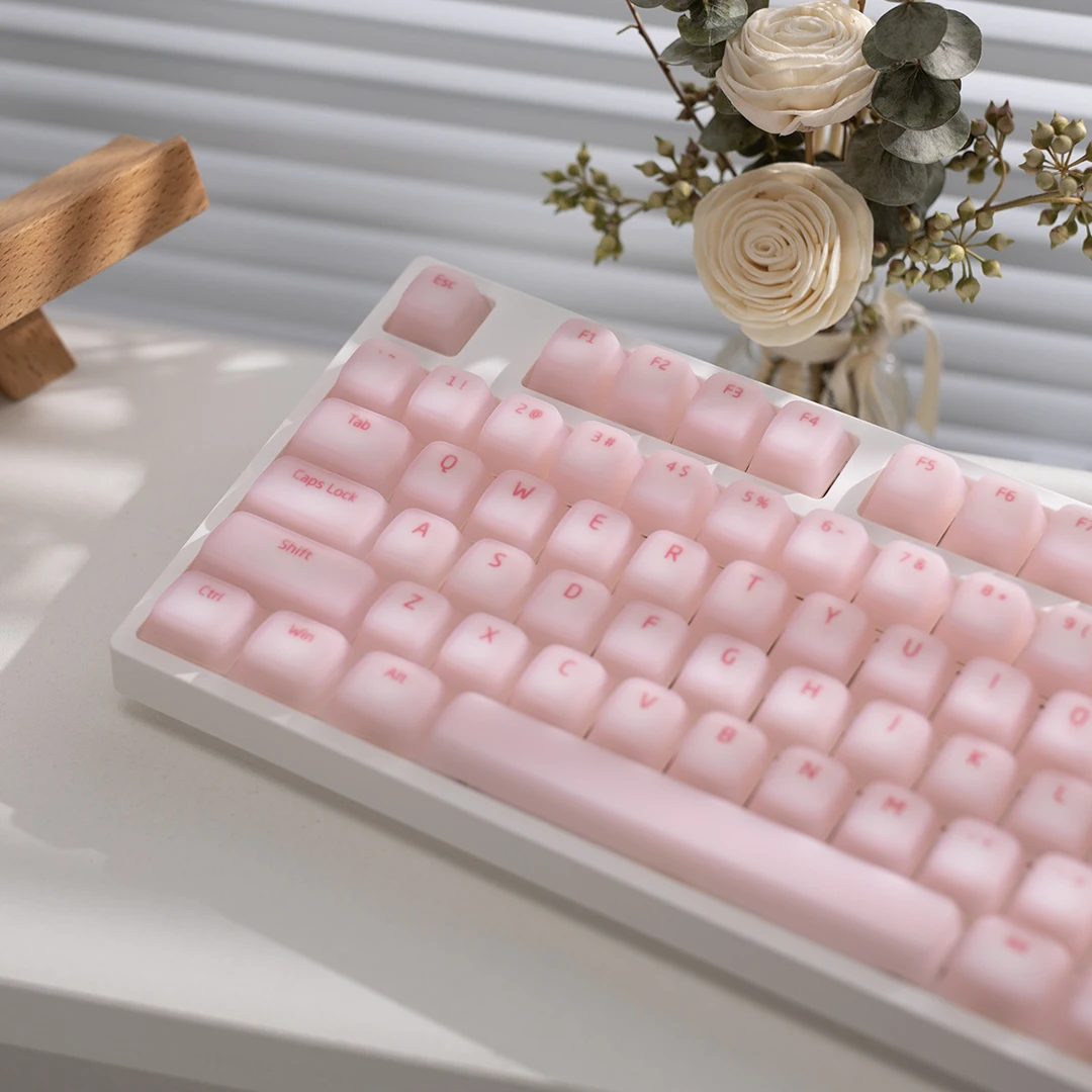 Silikon-Tastenkappe Jelly Pudding 108-Tasten mechanische Tastatur für MX Switch Chreey Profile weiße Tastenkappen DIY Backlit Jelly Crystal Image