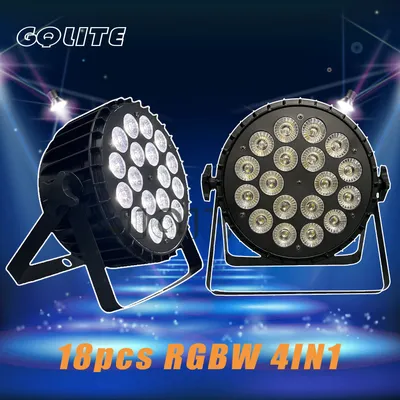 GQLITEAluminumAlloy LED Par 18x12W RGBWLights 4in1 LED Lighting DMX512 Disco Light Professional Stage Dj Equipment Fast Shipping