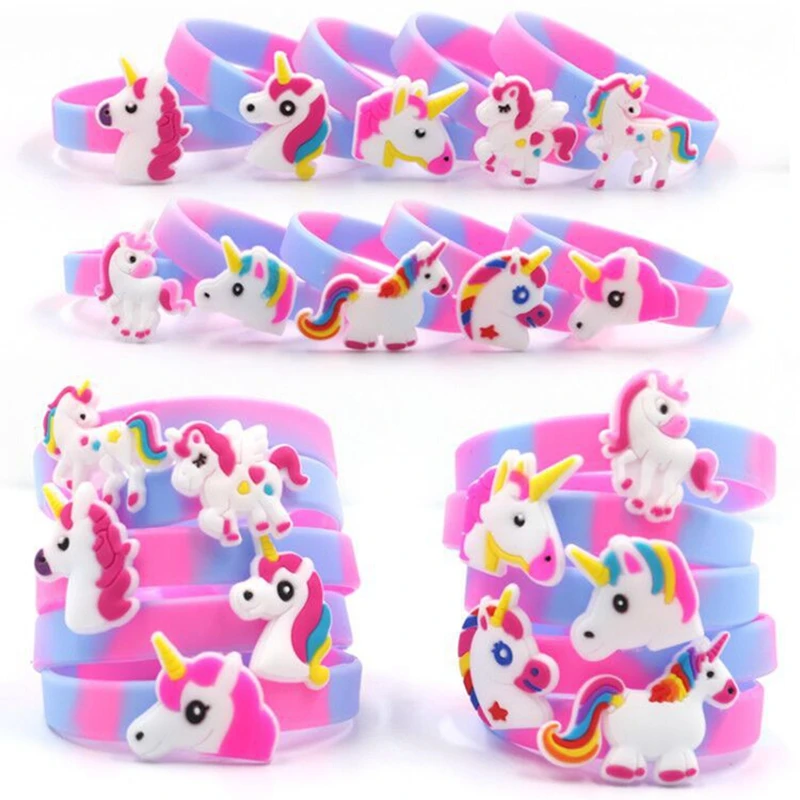 10/20PCS Einhorn Ringe Armband Kinder Geburtstag Party Favor Geschenk Mädchen Einhorn Geburtstag Party Geschenke Kind Giveaways Geschenk tasche Füllstoff Image