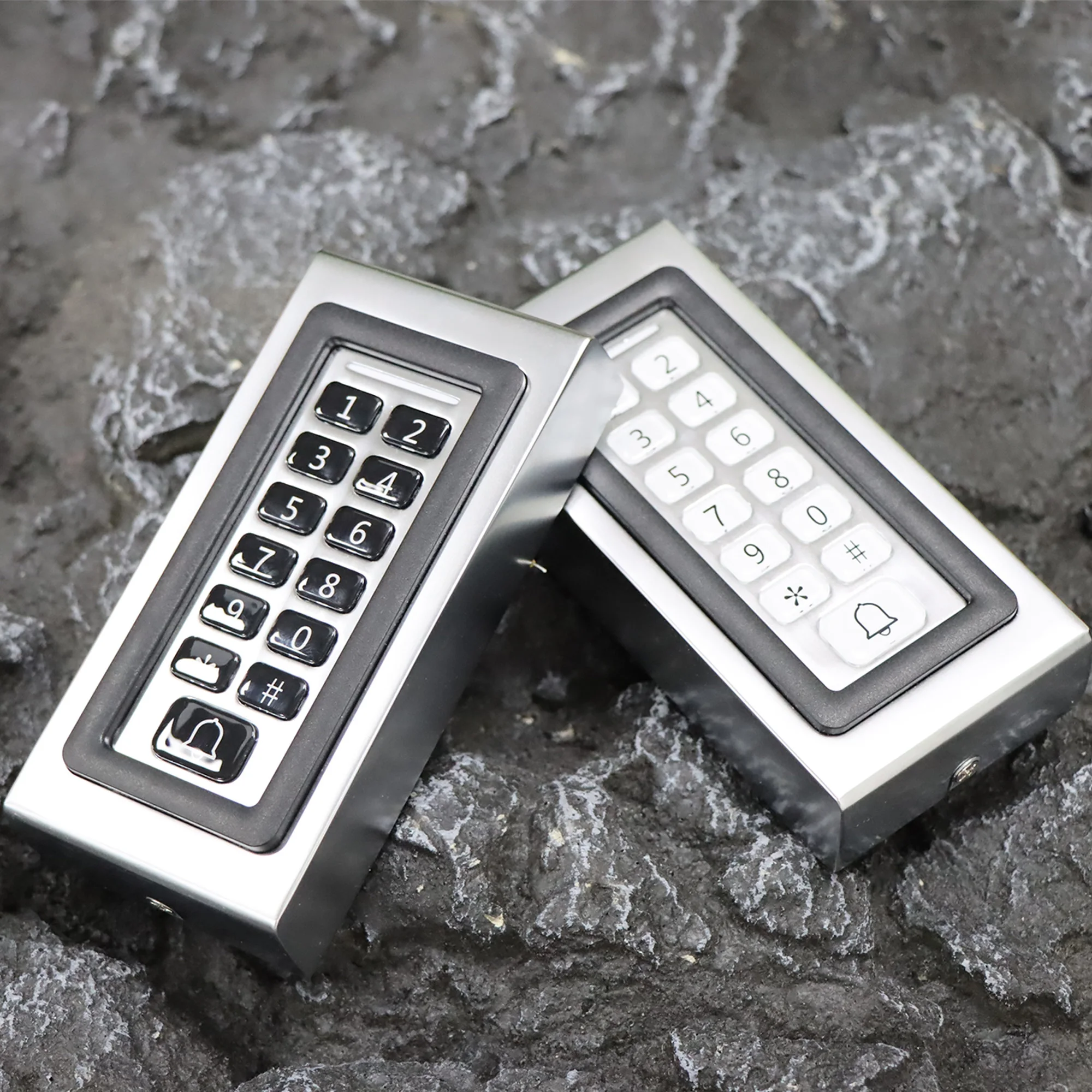 Metall-Toröffner, Türschloss, Zugangskontrolle für den Außenbereich, Tastatur, Kristallknopf, EM-Kartenleser, PIN-Code, RFID, IP67, wasserdicht, Wiegand 26 Image