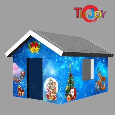 2025 new design 4x3m Inflatable Santa Grotto Christmas Inflatable House for Outdoor Decoration Ice House Snow Tent