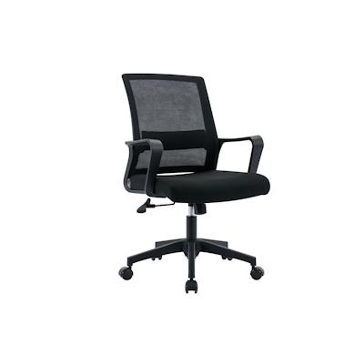 ZIK Höhenverstellbarer Bürodrehstuhl mit Lendenwirbelstütze und Armlehnen - Schwarz. Image