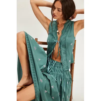 Gesibelle Embroidered Set at Free People in Soft Sea, Size: Large